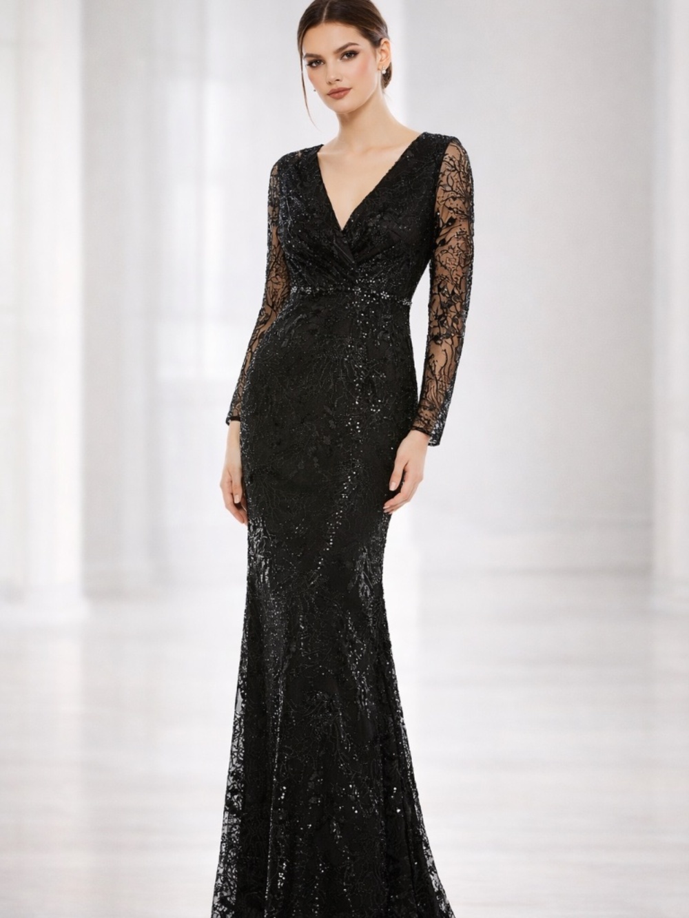 MAC DUGGAL EVENING 68016 Black Gown Size 0 NWT